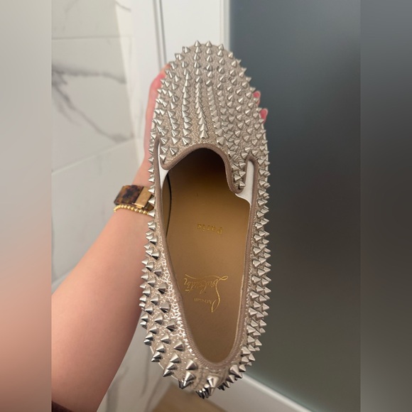 Christian Louboutin Roller Boat Men's Spiked Slip-On Shoes - Silver - Picture 8 of 16